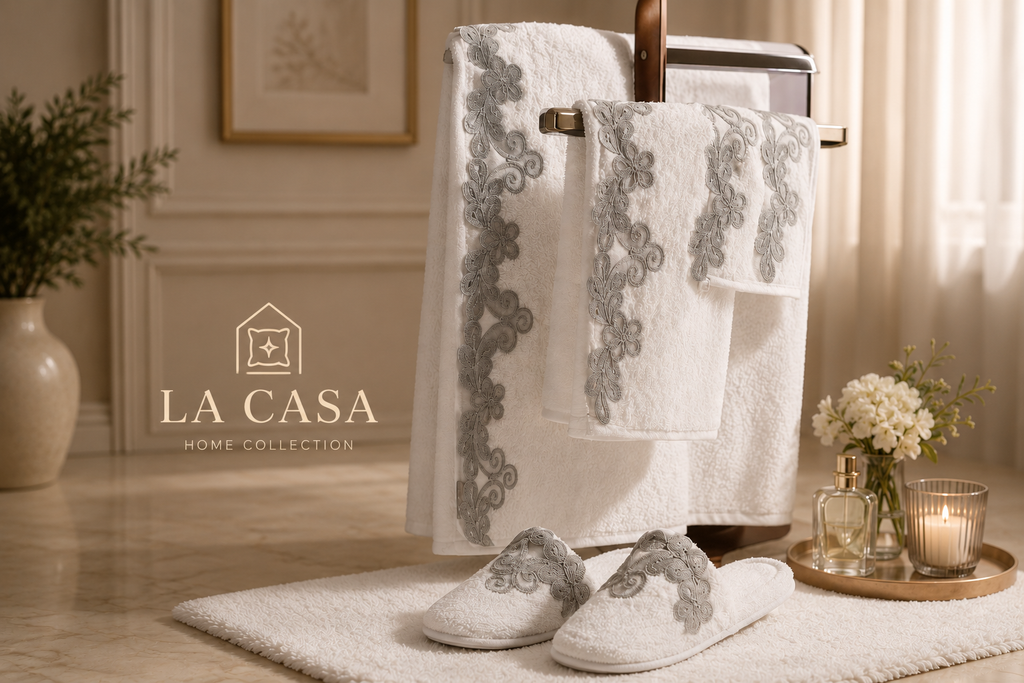 towels and slipper set
