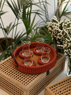 handcrafted crochet serving tray set
