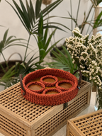handcrafted crochet serving tray set