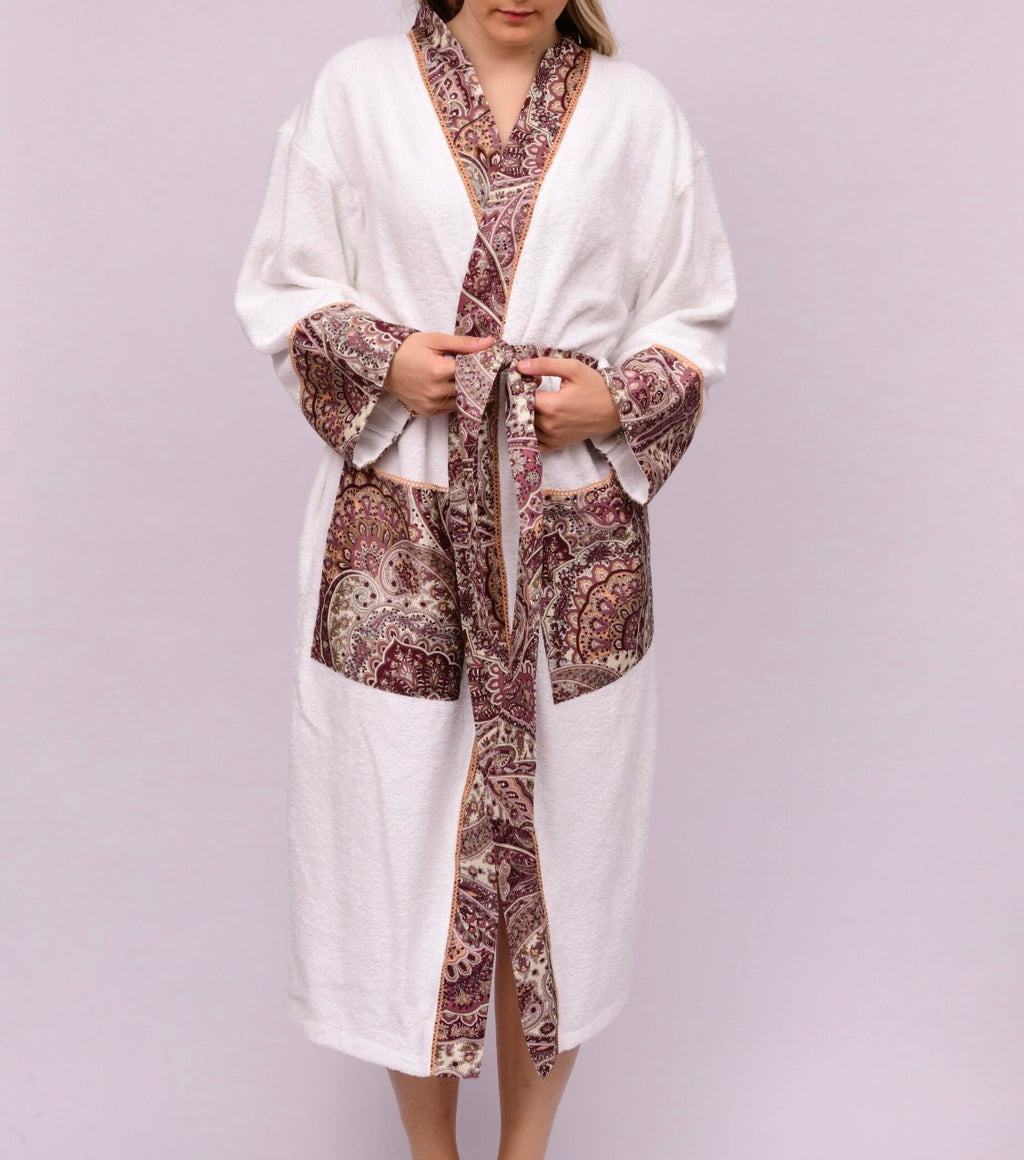 Paisley Pattern Red Bathrobe