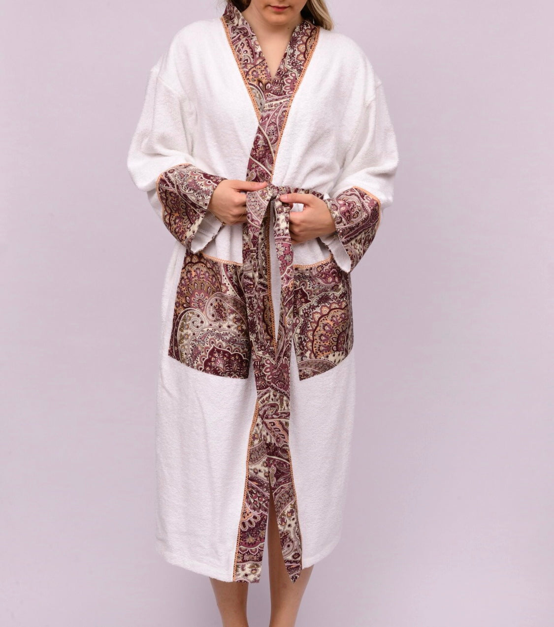 Paisley Pattern Red Bathrobe