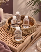handcrafted crochet serving tray set