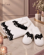 towels and slipper set